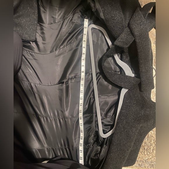 Michael Michael Kors Wool Belted Wrap Solid charcoal Coat - Picture 7 of 7